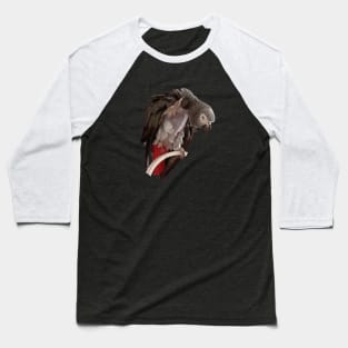 Einstein African Grey Parrot Waving, Bare Chest Baseball T-Shirt